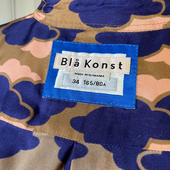 ACNE Studios Alloy Cloud Print silk dress button down with pockets! Size M - Picture 10 of 16